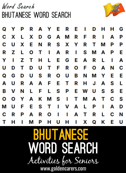 Bhutanese Word Search