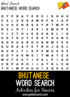 Bhutanese Word Search