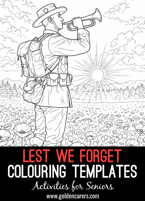 Lest We Forget Colouring