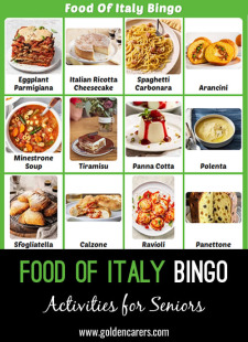 Food Of Italy Bingo