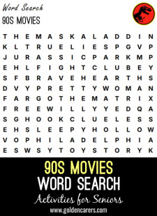 90s Movies Word Search