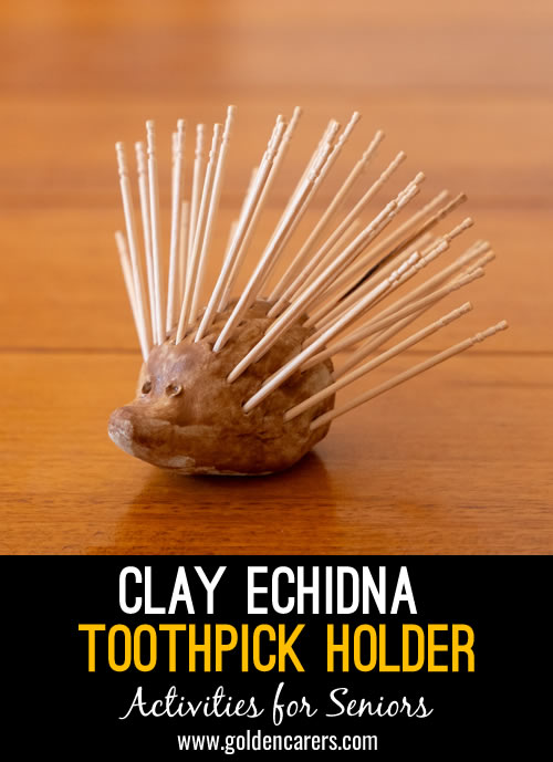 Clay Echidna Toothpick Holder