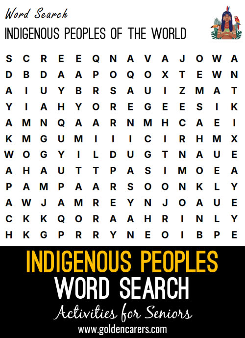 Indigenous Peoples Word Search