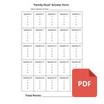 Family Feud - Answer Form