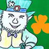 St. Patrick's Leprechaun and beer poster