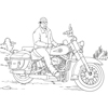 Coloring for Seniors - Man On Motorcycle