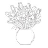 Coloring for Seniors - Tulips In Vase